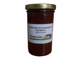 Zwetschgen-Fruchtaufstrich mit Stevia, 90% Frucht, zuckerreduzierter Brotaufstrich, Inhalt: 250g