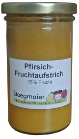 Pfirsich-Fruchtaufstrich, 75% Frucht, fruchtiger Brotaufstrich, Inhalt: 270g